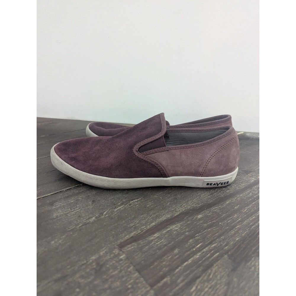 SeaVees Womens Baja Size 8.5 Maroon Red Suede Leather Slip On Loafer